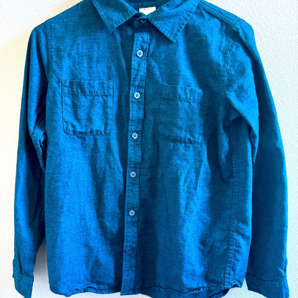 Hanna Anderson Turquoise Button Down
